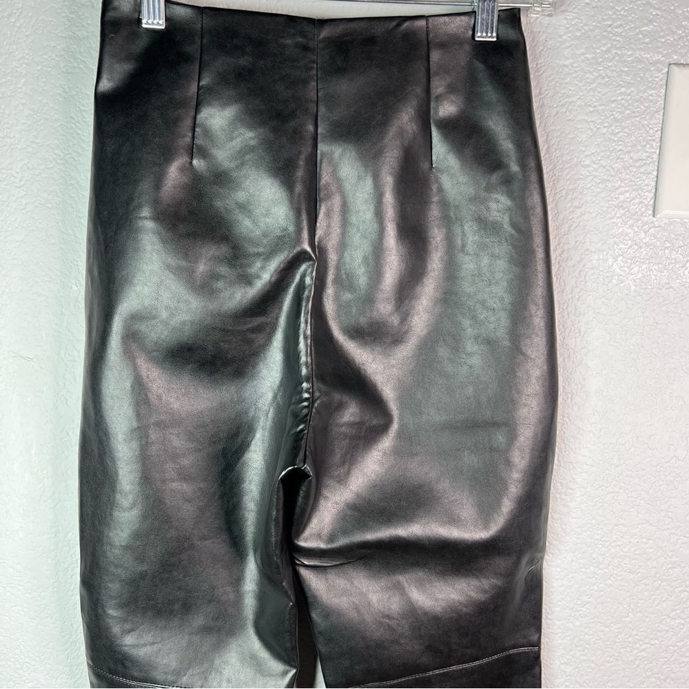 Wilfred Black Faux Leather Straight Leg  Women’s Moto Grunge Holiday Pants Sz 2 - Picture 6 of 11